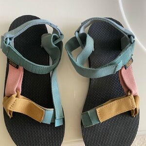 Teva Colorful Strappy Sandals with Blue and Pink